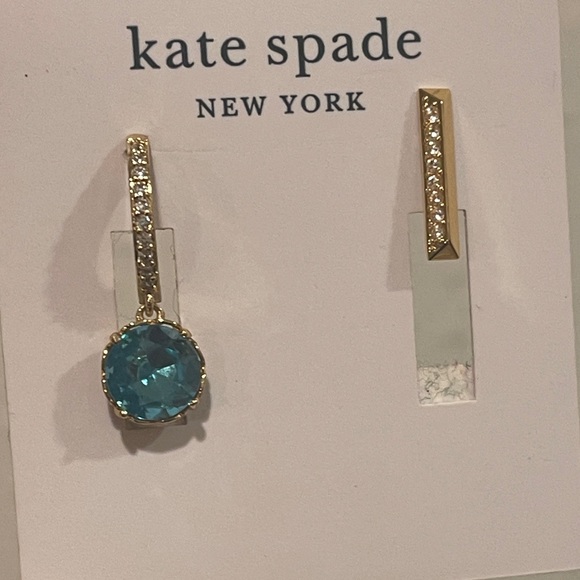 Kate spade mismatched earrings blue stone gold - Picture 9 of 10